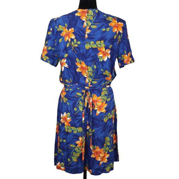 Vintage I.C.I Womens Floral Romper Medium Costal Hawaiian Boho Preppy Layered - Picture 7 of 12